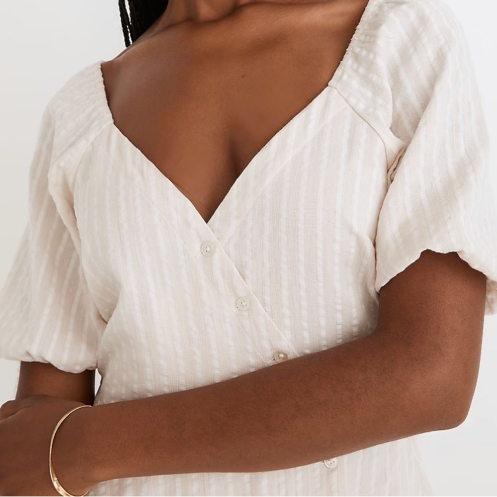 Madewell Striped V-Neck Blouse